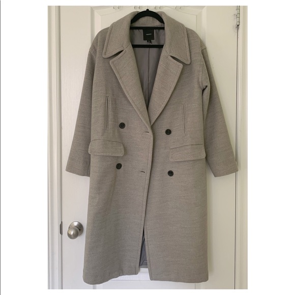 Grey button up coat - Picture 2 of 3